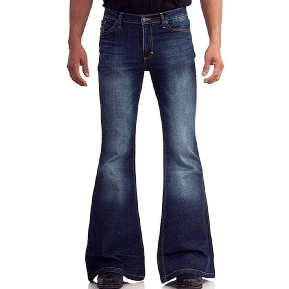 Men's Dark Wash Flare Bell Bottom Jeans 30X29